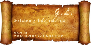 Goldberg Lénárd névjegykártya
